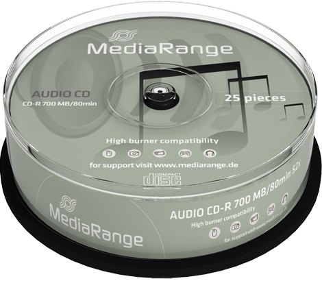 25 Mediarange CD-R Audio 80 Minuten Musik Spindel