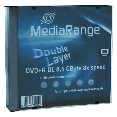 5 Mediarange DVD+R Double Layer 8,5GB 240Min 8x Slimcase