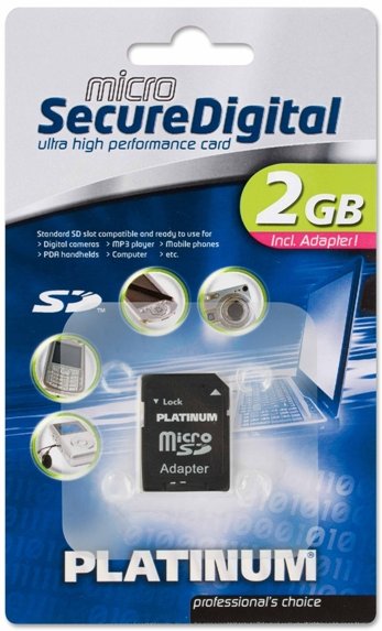 Platinum Micro SD Karte 2GB Speicherkarte