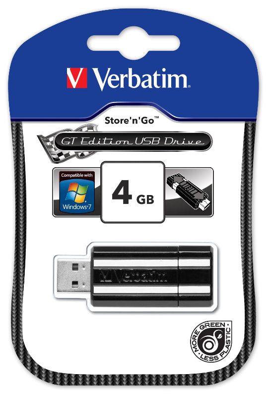 Verbatim USB Stick 4GB Speicherstick Store 'n' Go GT Edition schwarz Restposten