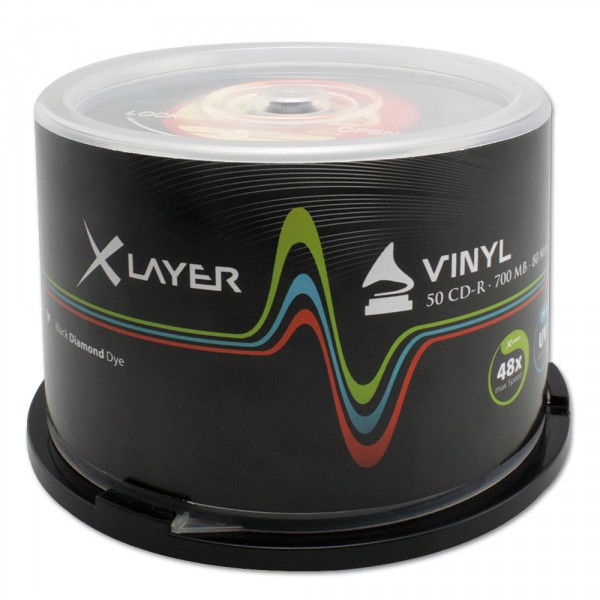 50 XLayer CD-R vinyl 80min 700MB 48x Spindel