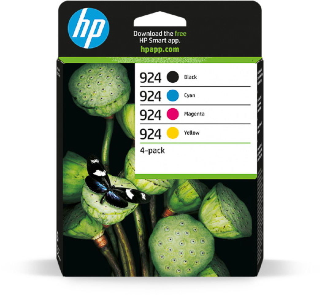 4 HP Druckerpatronen Tinte Nr. 924 BK / C / M / Y Multipack