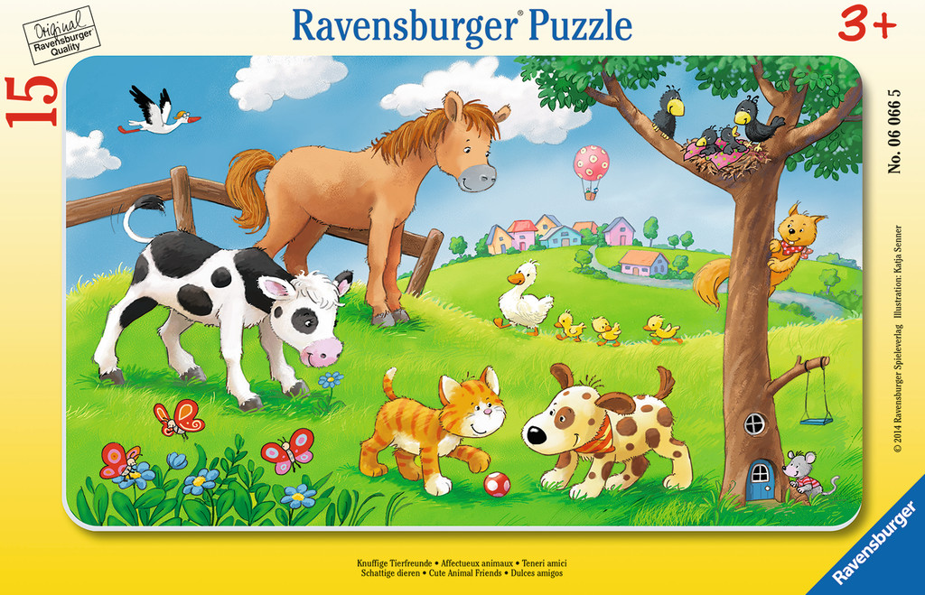 15 Teile Ravensburger Kinder Rahmen Puzzle Knuffige Tierfreunde 06066