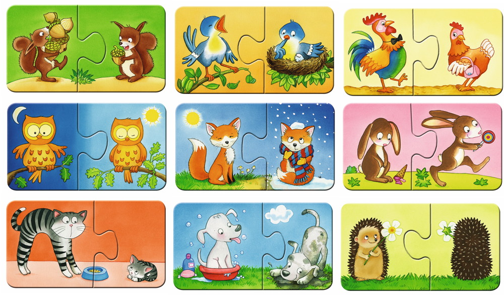 9 x 2 Teile Ravensburger Kinder Puzzle my first puzzles Viele