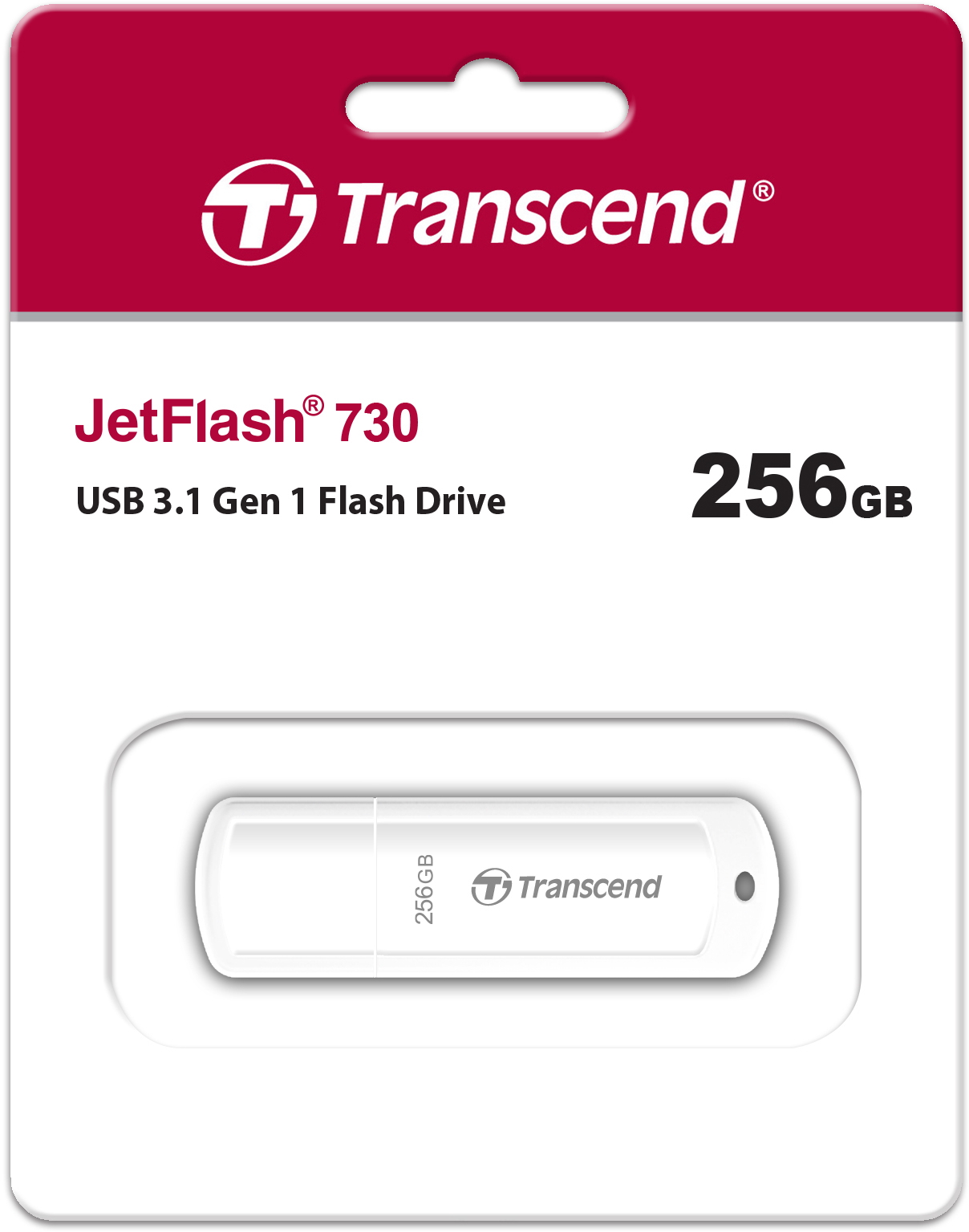 Transcend USB Stick 256GB Speicherstick JetFlash 730 weiß USB 3.0