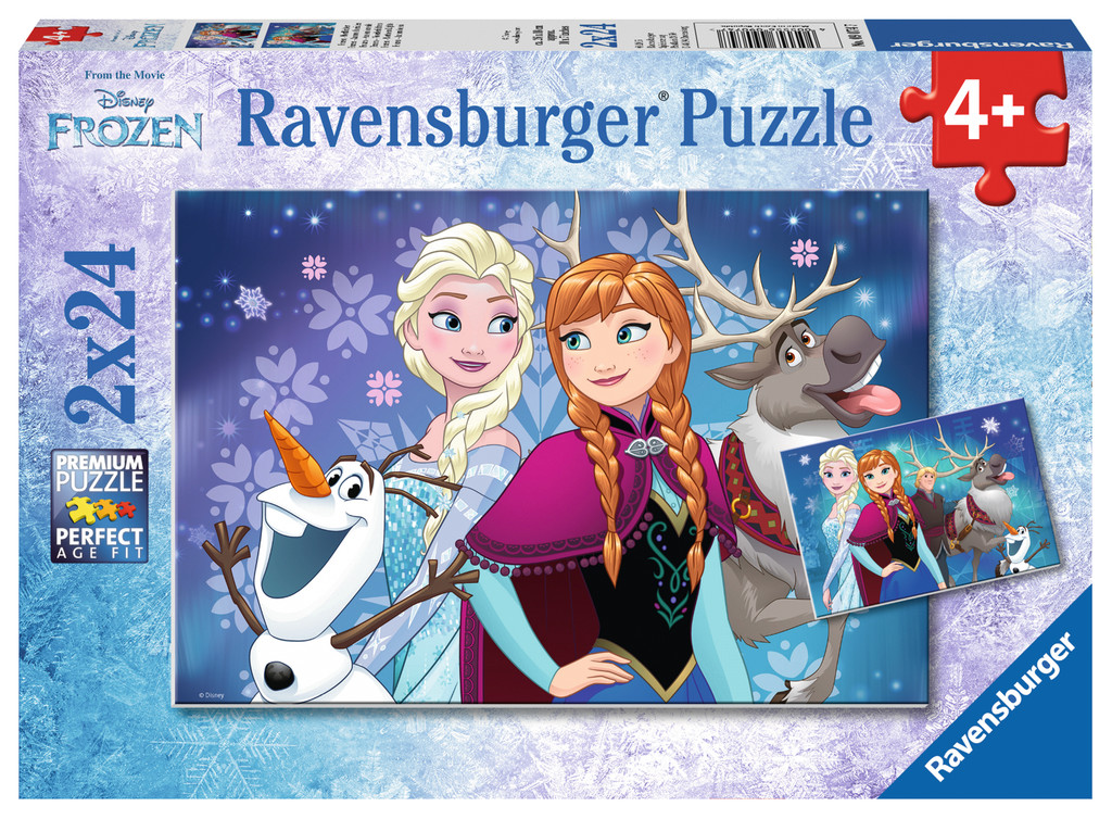 2 x 24 Teile Ravensburger Kinder Puzzle Disney Frozen Nordlichter 09074