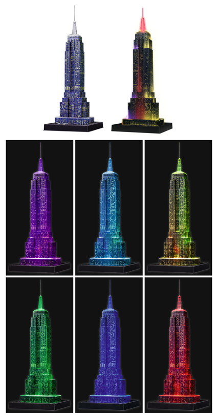 3D Puzzle Empire State Building bei Nacht beleuchtet Ravensburger 12566 