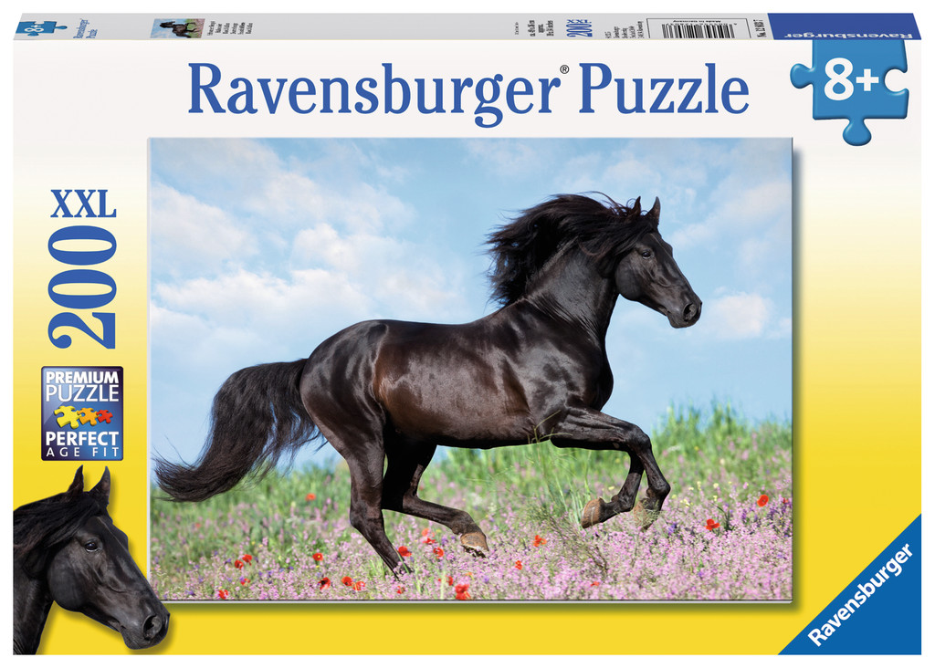 200 Teile Ravensburger Kinder Puzzle XXL Schwarzer Hengst 12803
