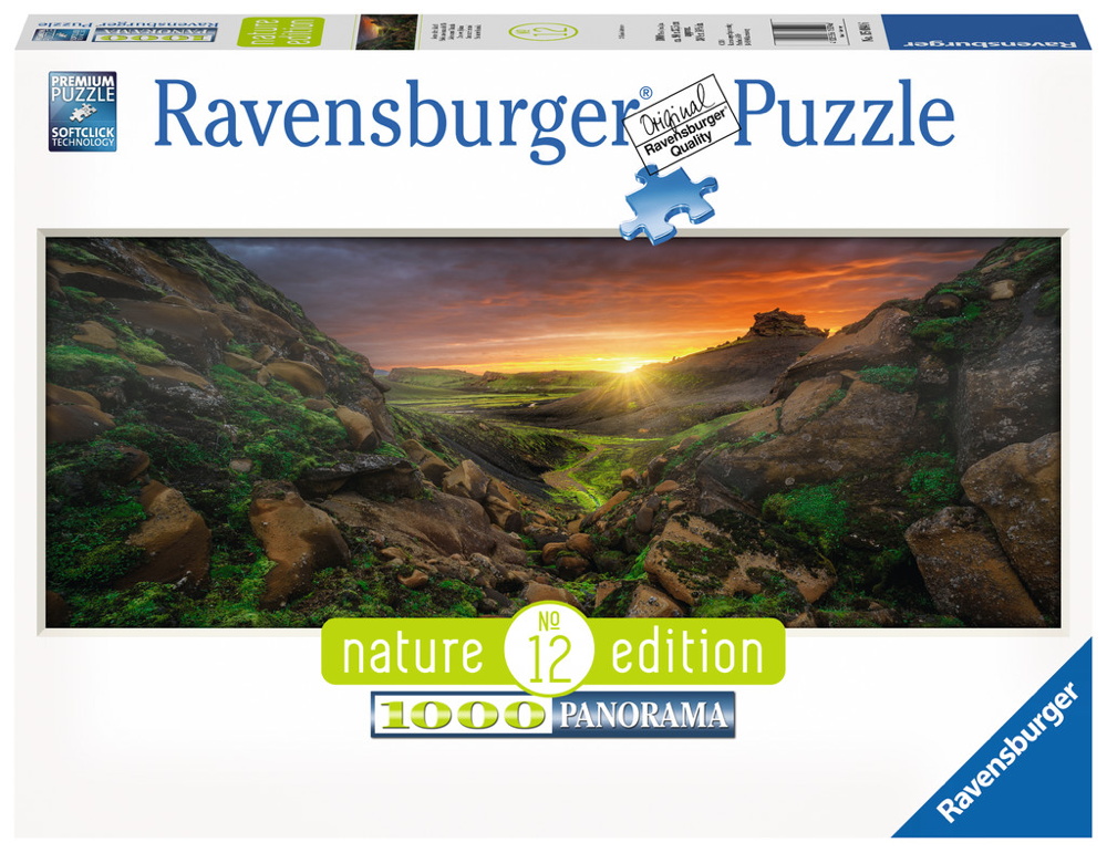 1000 Teile Ravensburger Puzzle Panorama Nature Edition Sonne über Island 15094