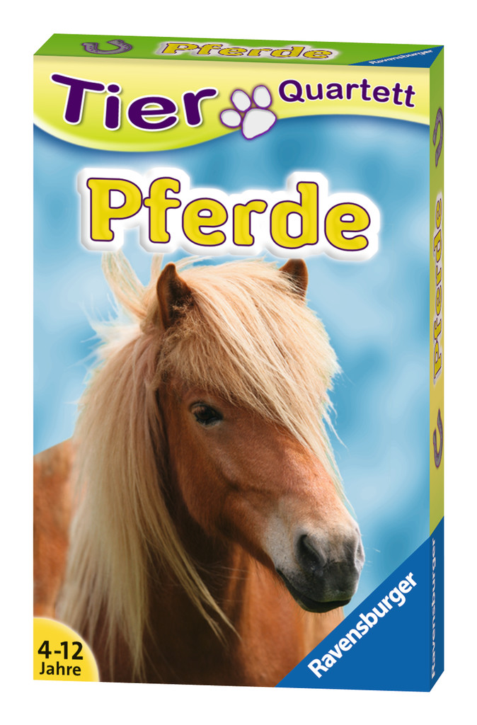 32 Blatt Ravensburger Kinder Kartenspiel Tier Quartette Pferde 20422