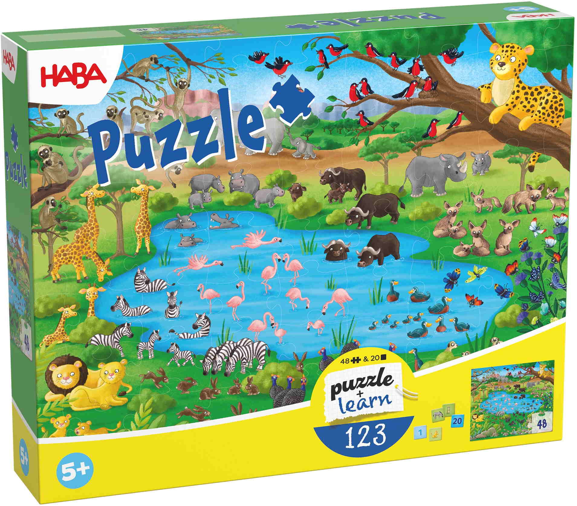 48 Teile Haba Kinder Puzzle Puzzle + learn Zahlen 1-20 2013836001