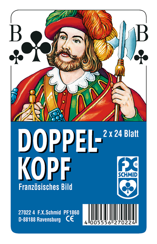 2 x 24 Blatt Ravensburger FX Schmid Spielkarten Doppelkopf Französisches Bild Etui 27022