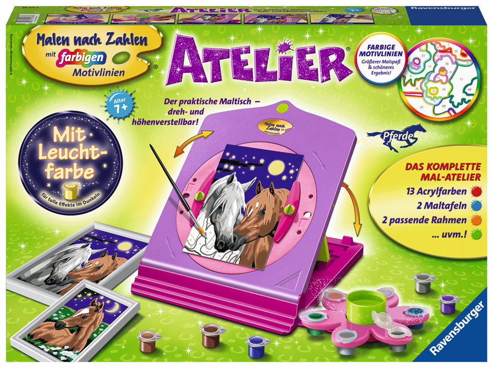 Ravensburger Malen nach Zahlen Atelier Pferde Komplettset 28507