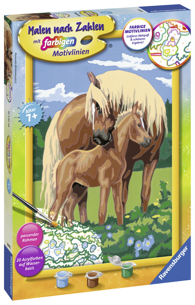 Ravensburger Malen nach Zahlen Classic Serie C Liebevolle Pferde 28911