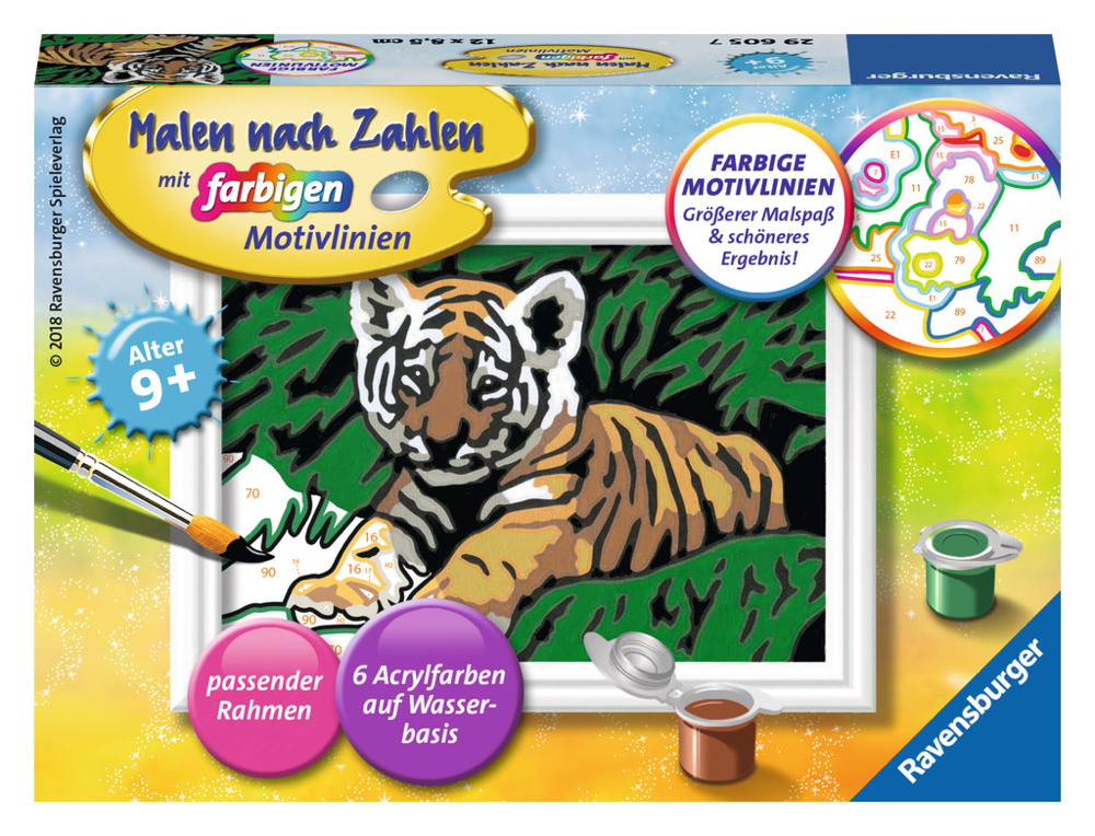 Ravensburger Malen nach Zahlen Classic Serie F Süßer Tiger 29605