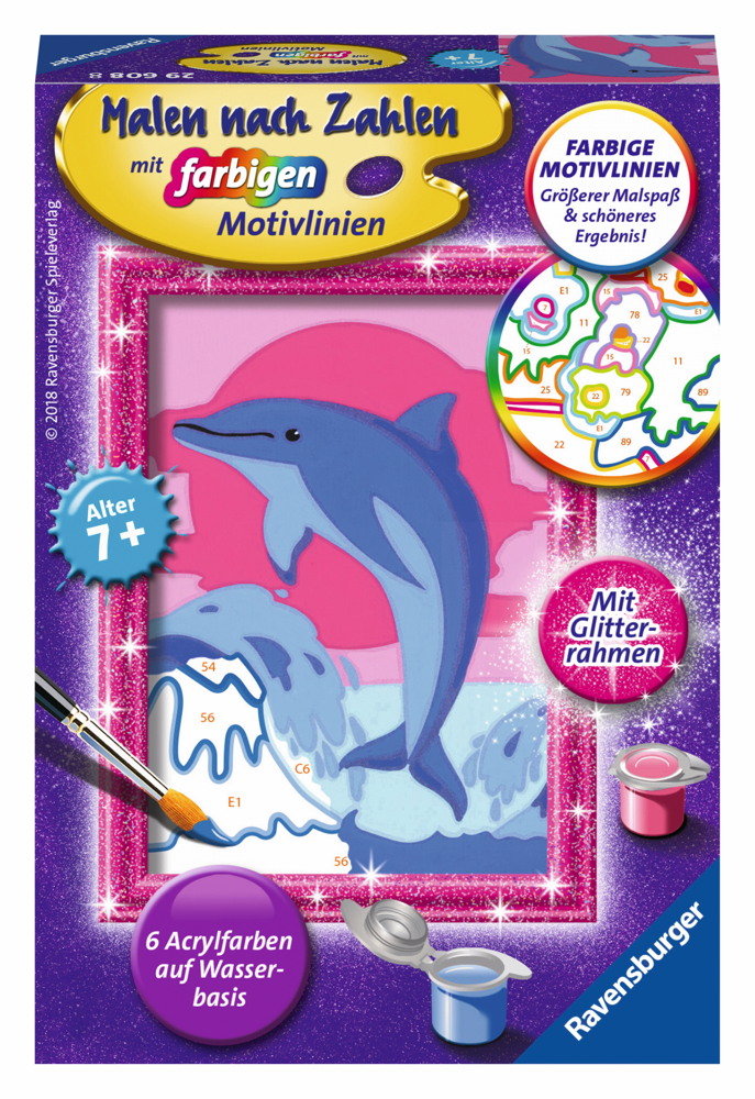 Ravensburger Malen nach Zahlen Classic Serie F Delfin 29608