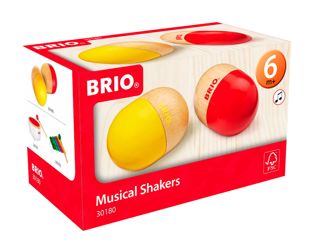 Brio Babywelt Holz Musikinstrument Rasselei Set 2 Teile 30180