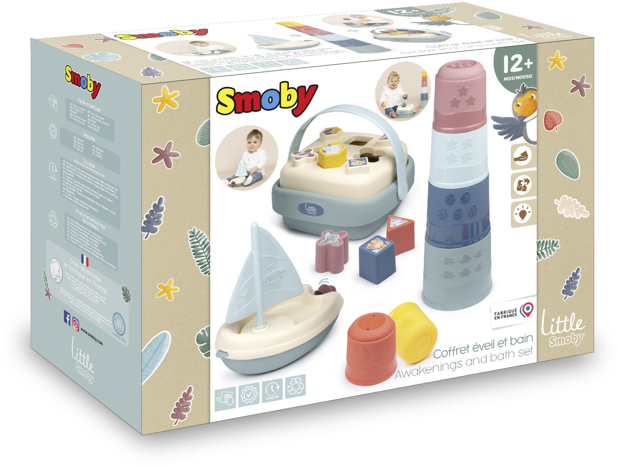 Smoby Spielzeug Little Smoby Set Segelboot, Magic Tower und Formensteckspiel 7600140104