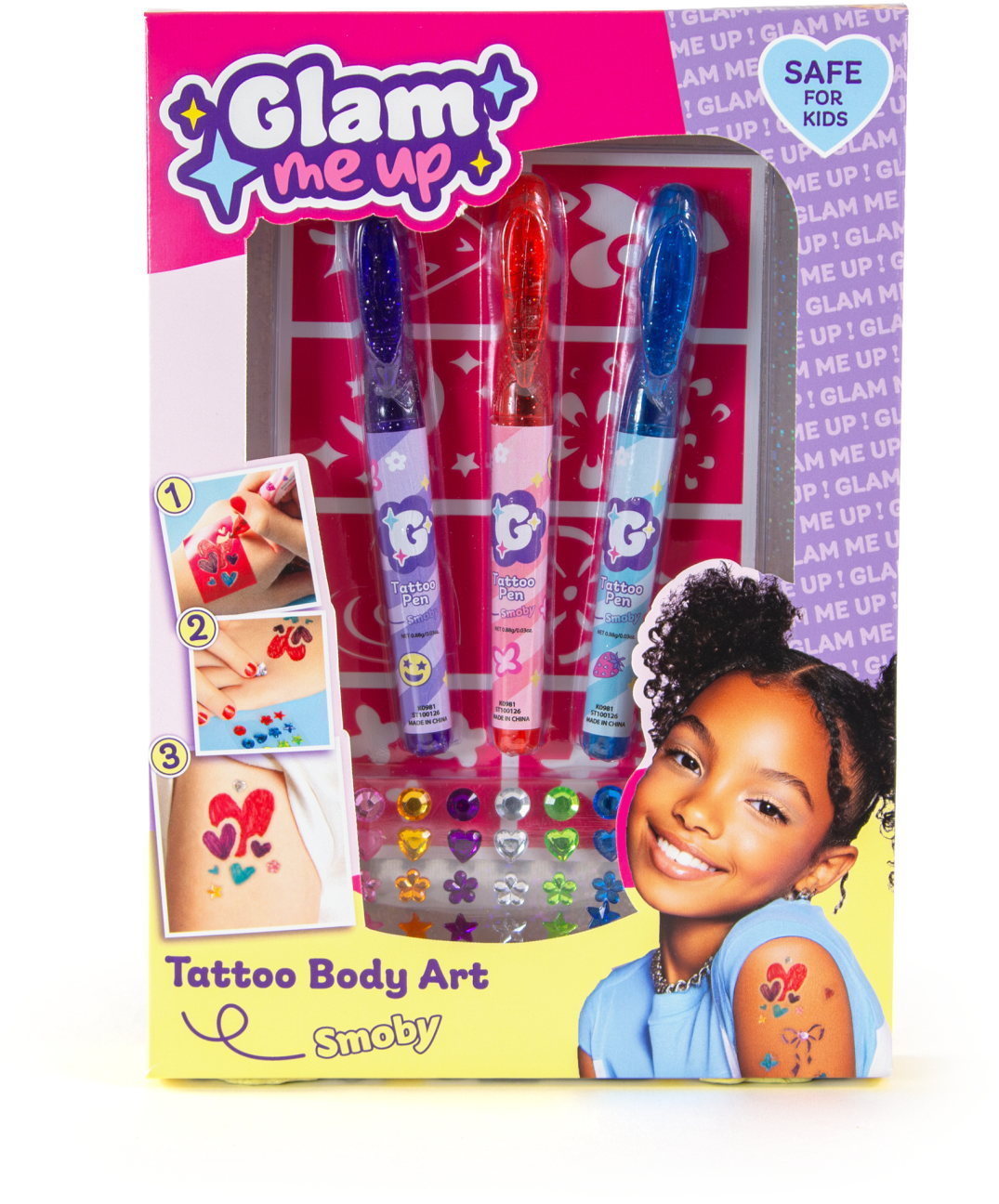 Smoby Spielzeug Rollenspiel Glam Tattoo-Stifte Set Body Art 7600320422