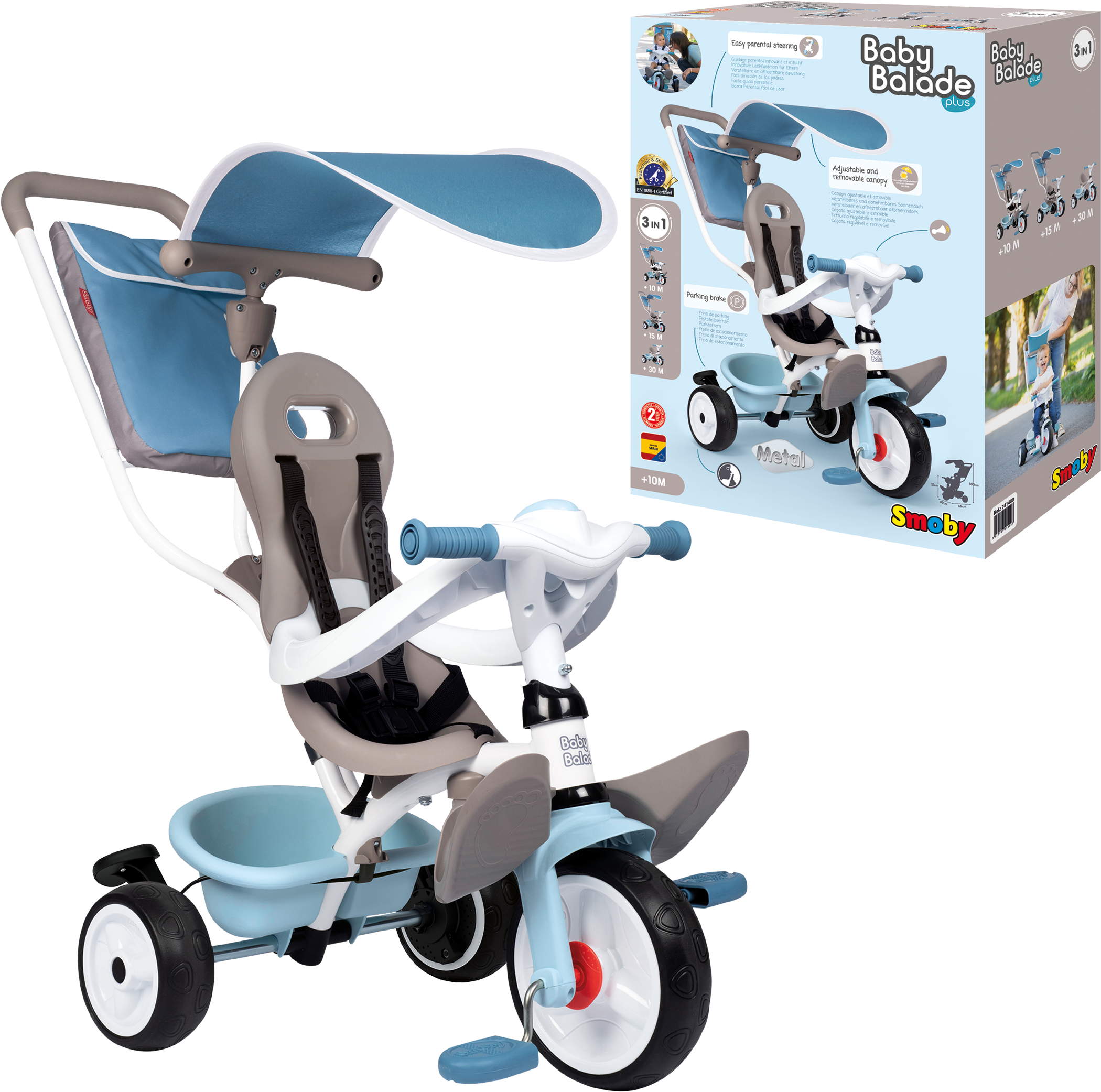 baby outdoor spielzeug Smoby Outdoor Spielzeug Fahrzeug Dreirad Baby Balade blau 7600741400
