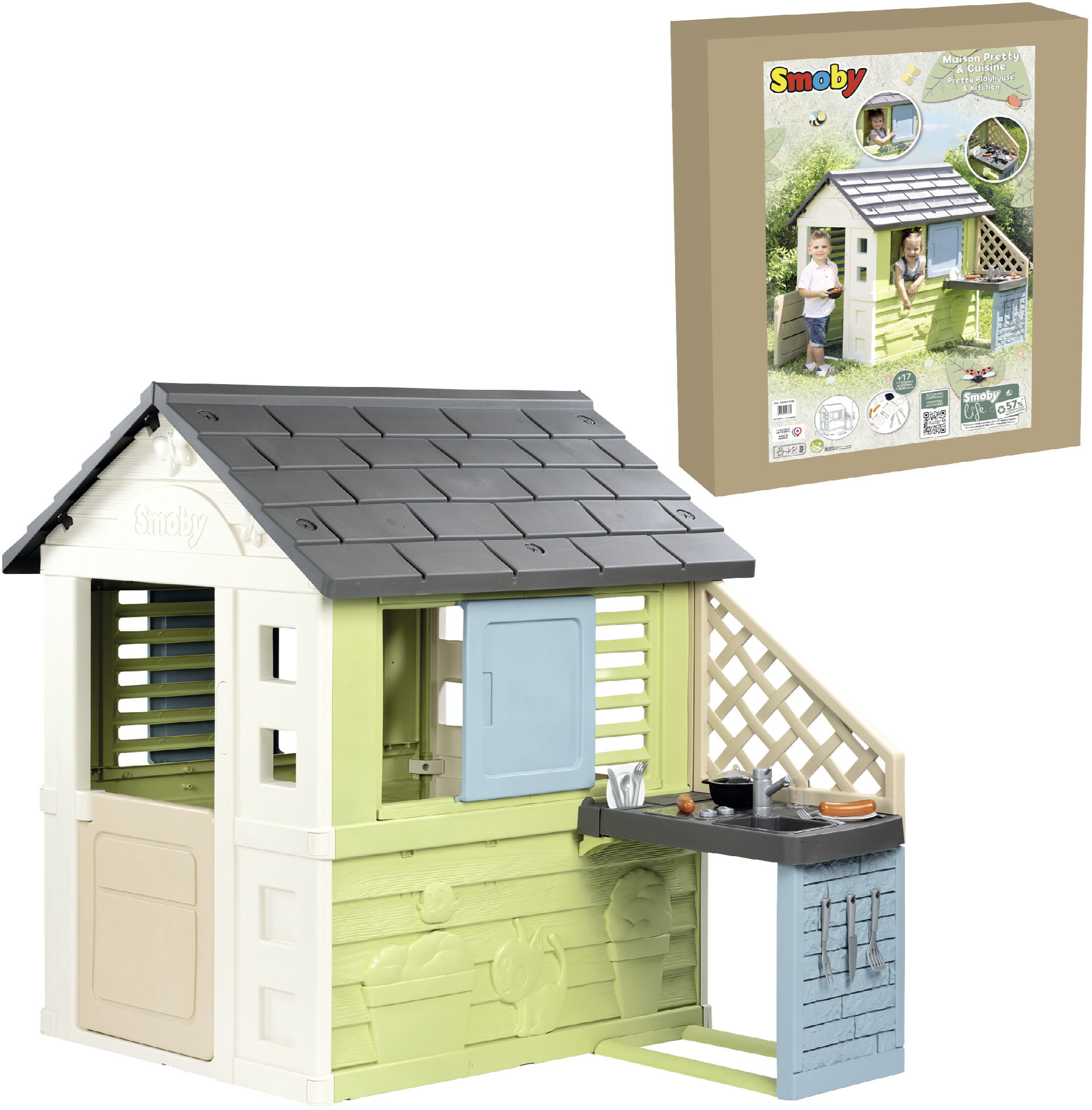 Smoby Outdoor Spielzeug Garten Smoby Life Spielhaus Pretty mit K�che 7600810738