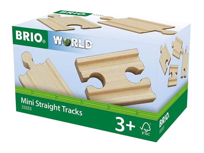 Brio World Eisenbahn Schienen 1/4 Gerade Mini Gleise (A2,B2,C2) 4 Teile 33333