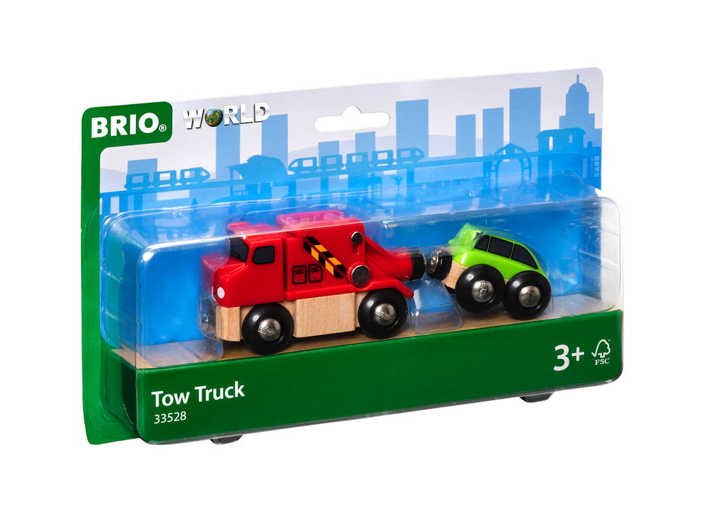 Brio World Eisenbahn Fahrzeug Abschleppwagen mit Auto 2 Teile 33528