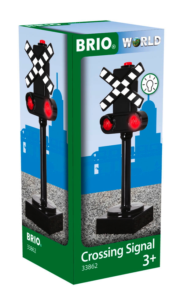 Brio World Eisenbahn Zubehör Blinkendes Bahnsignal 33862