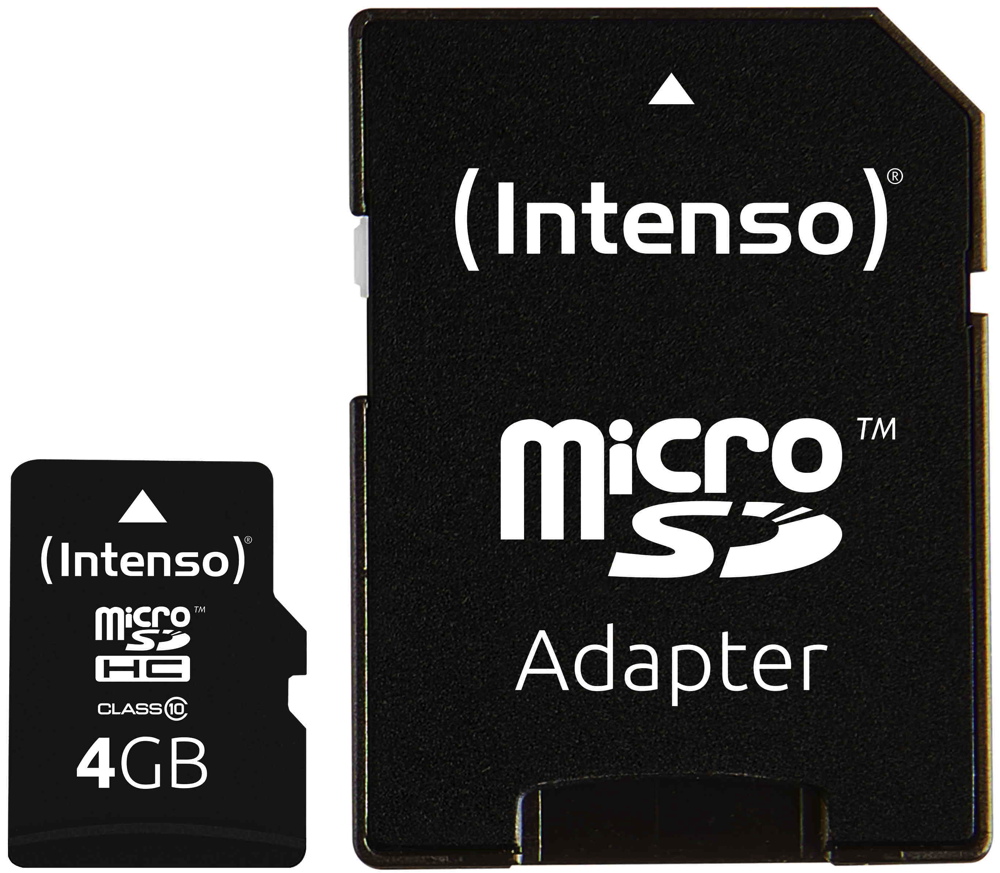 Intenso Micro SDHC Karte 4GB Speicherkarte Class 10 bulk