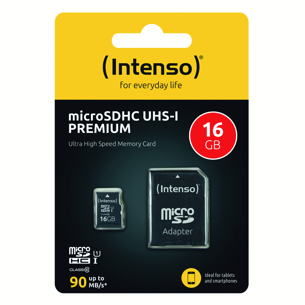 Intenso Micro SDHC Karte 16GB Speicherkarte UHSI Premium 45 MB/s Class 10