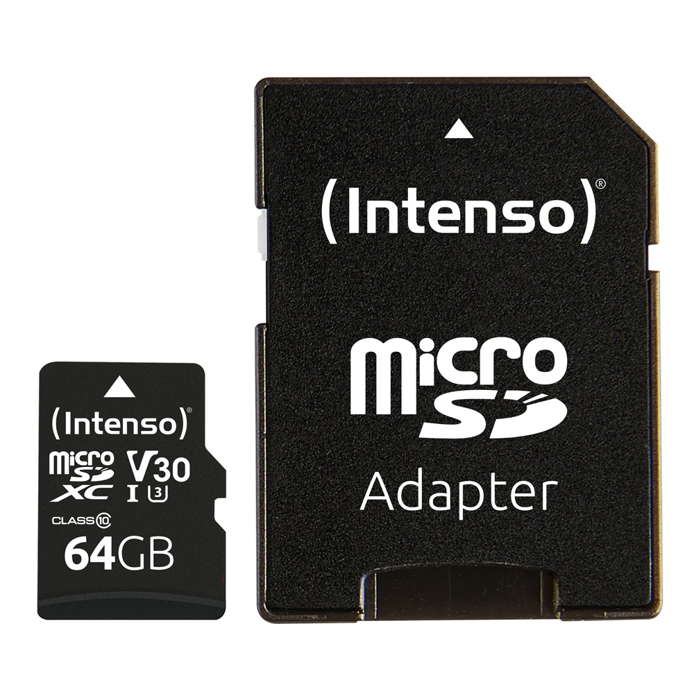 Intenso Micro SDXC Karte 64GB Speicherkarte UHS-I U3 4K professional 100 MB/s V30 Cl. 10 bulk