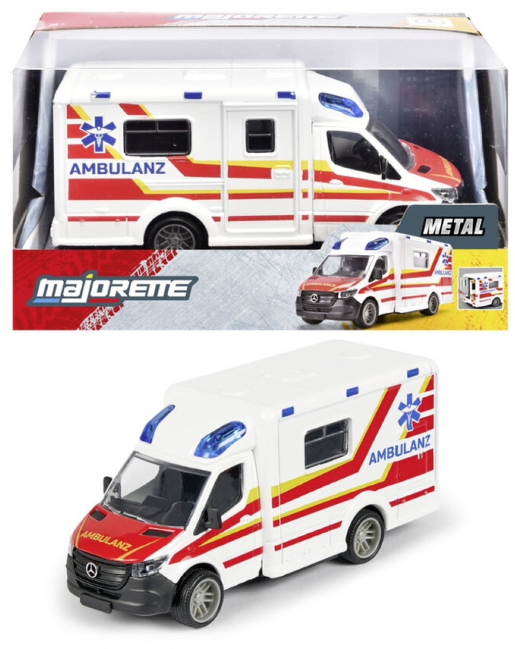 Majorette Spielzeugauto Mercedes Benz Sprinter Ambulance Krankenwagen 15 cm 8503712005