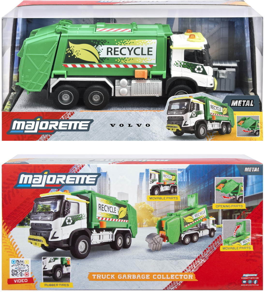 Majorette Spielzeugauto Volvo FMX Truck Garbage Collector Müllwagen 19 cm 8503743001