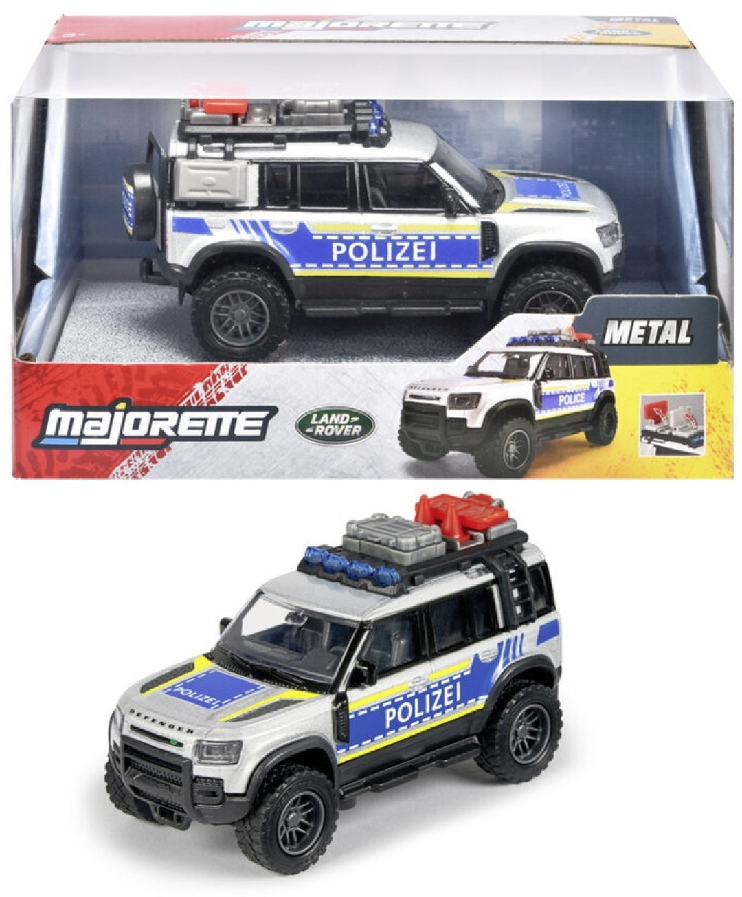 Majorette Spielzeugauto Land Rover Defender 90 Police 12,5 cm 8503712002