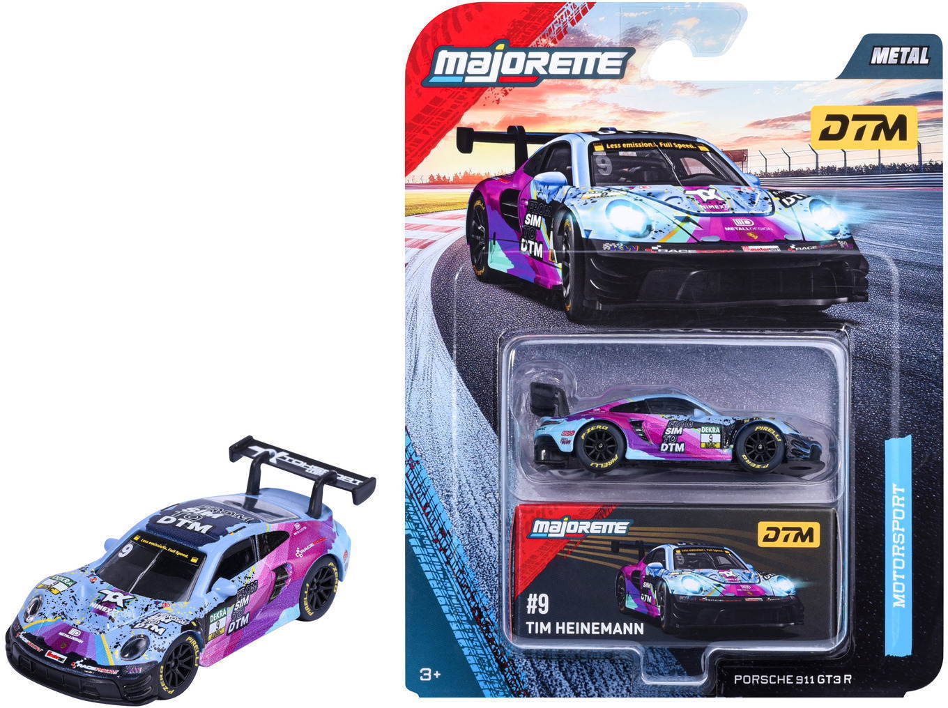 Majorette Spielzeugauto Deluxe Porsche 911 GT3 R, lila 7,5 cm 8502101004Q04