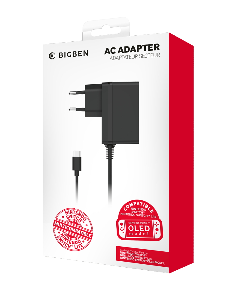 Bigben f�r Nintendo Switch / Lite / OLED Ladeger�t AC-Adapter V2 inkl. Ladekabel schwarz BB357141