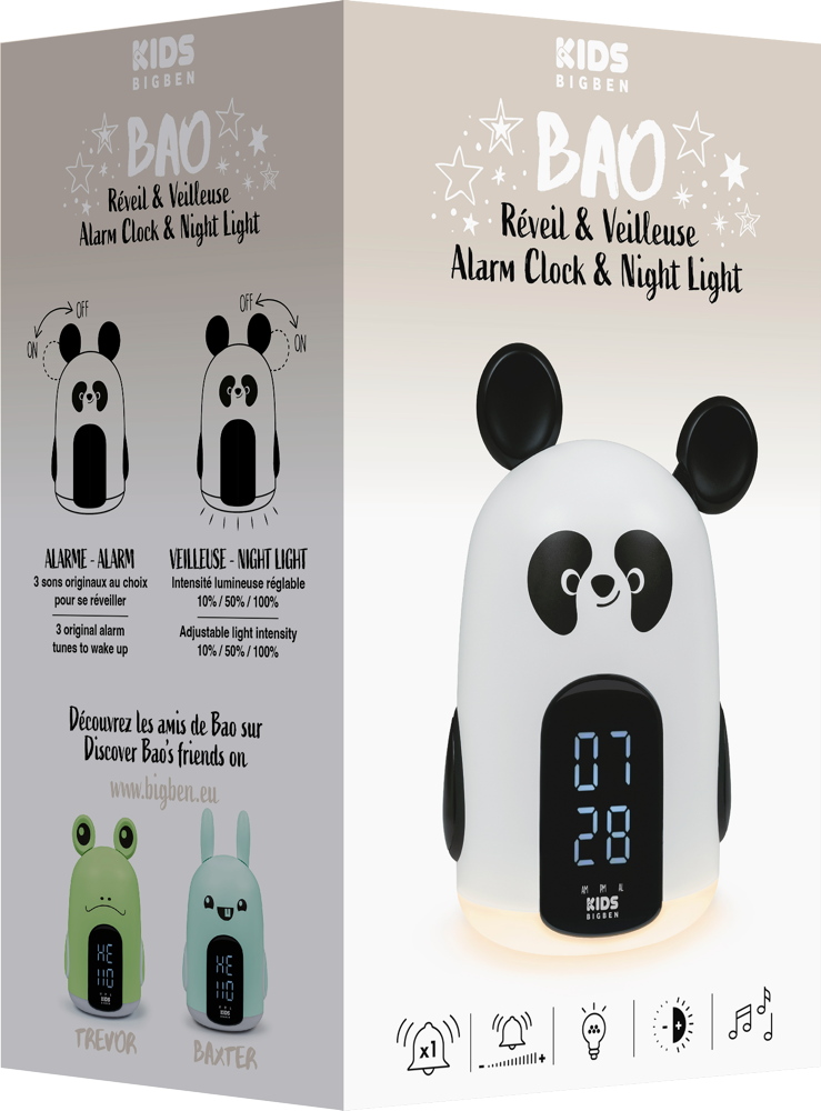 Bigben Kids Wecker und Nachtlicht HELLO Panda dimmbares Display AU387018
