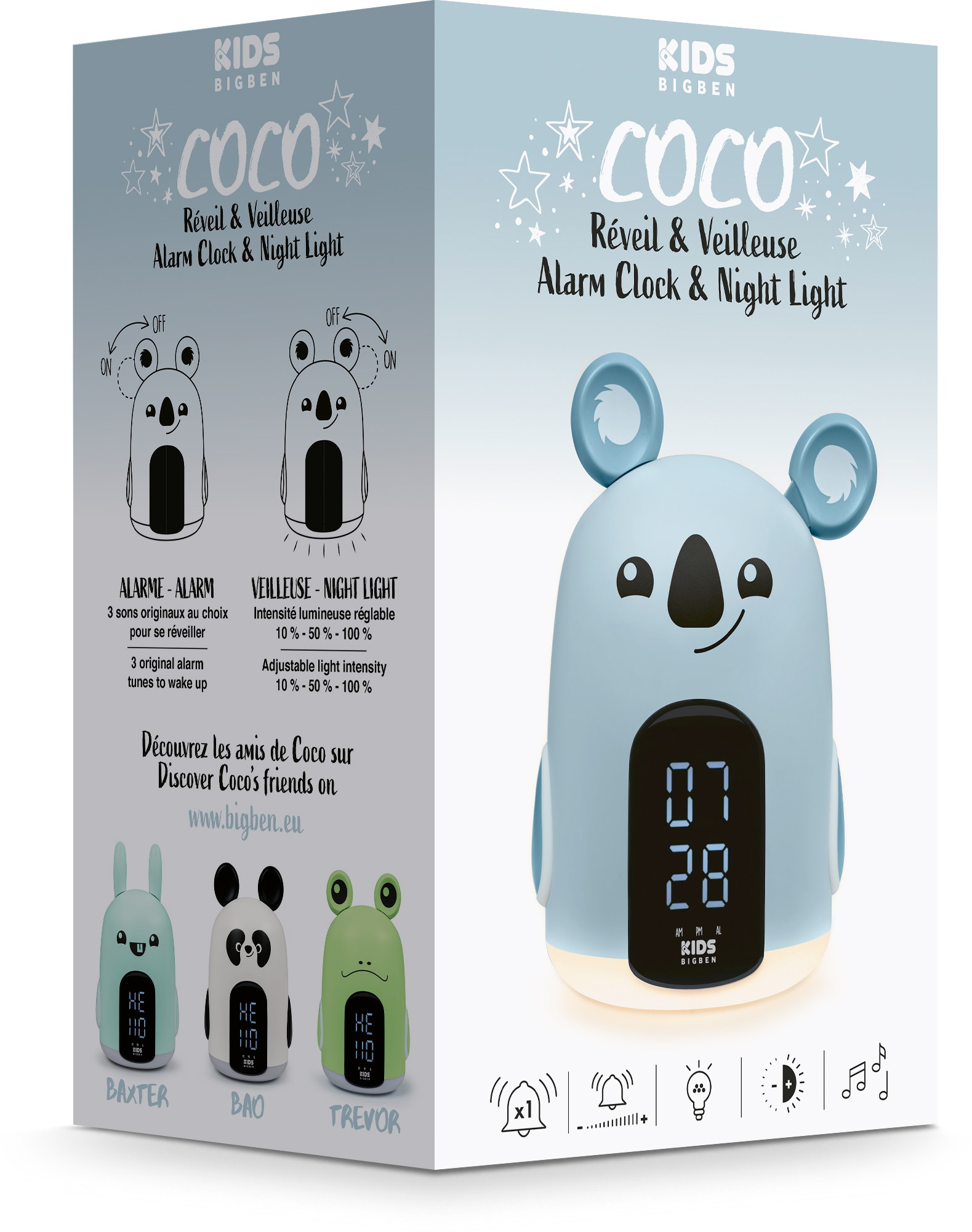 Bigben Kids Wecker und Nachtlicht HELLO Koala dimmbares Display AU388138