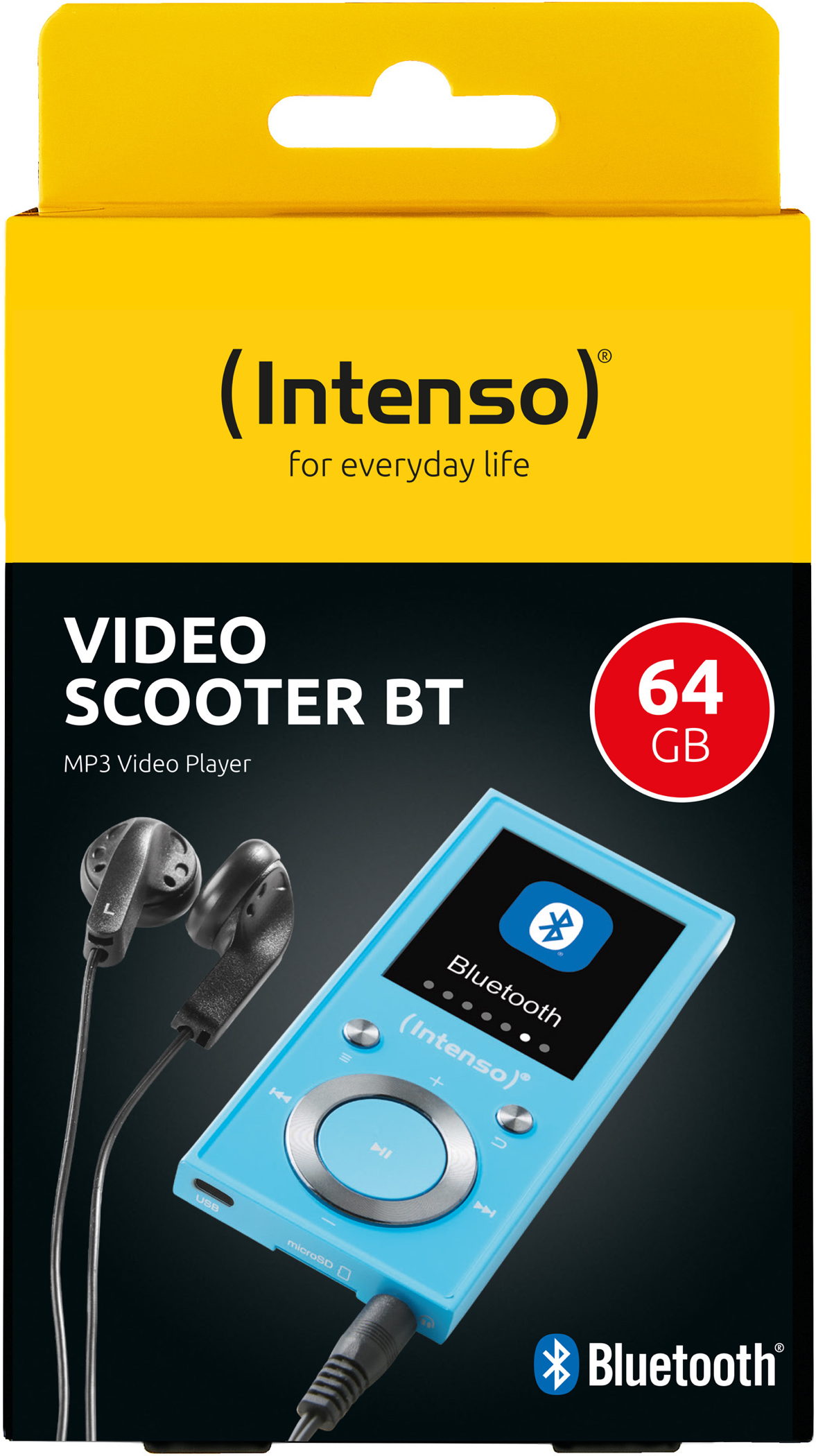 Intenso MP3 Player Video Scooter Bluetooth 64GB 1,8 Zoll Display blau