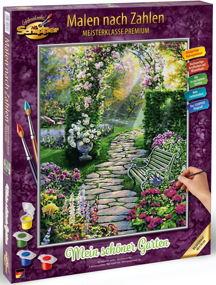 Schipper Malen nach Zahlen Master Class Premium 40x50cm Mein schöner Garten 609130804