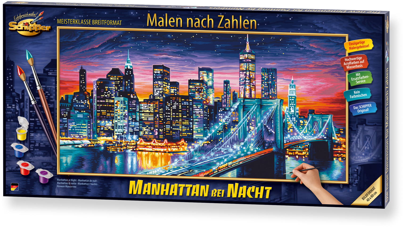 Schipper Malen nach Zahlen Master Class Landscape format 80x40cm Manhattan bei Nacht 609220862
