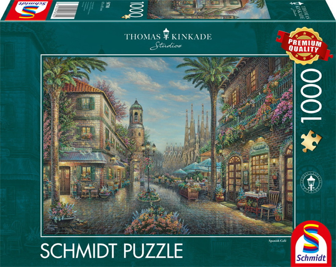 1000 Teile Schmidt Spiele Puzzle Thomas Kinkade Spanisches Straßencafé 58780