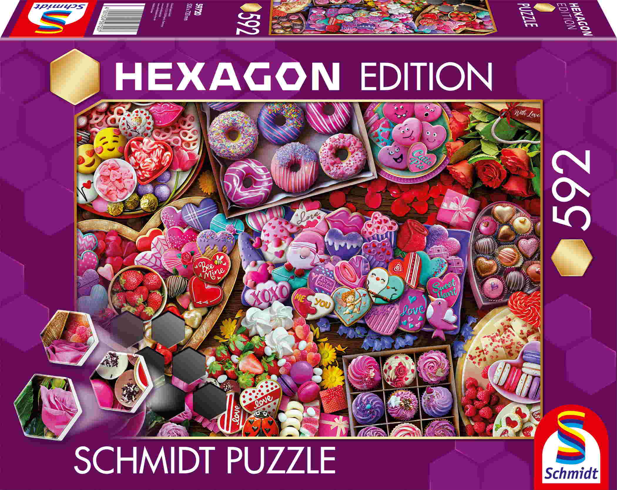 592 Teile Schmidt Spiele Puzzle Hexagon Edition Lieblingsleckereien 59720
