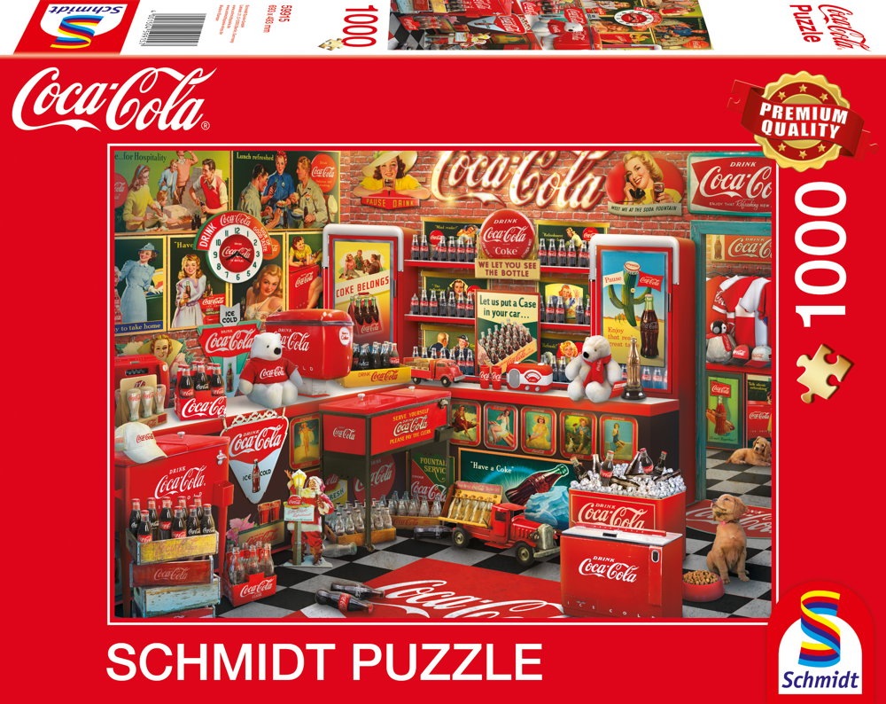 1000 Teile Schmidt Spiele Puzzle Coca Cola Nostalgie-Shop 59915