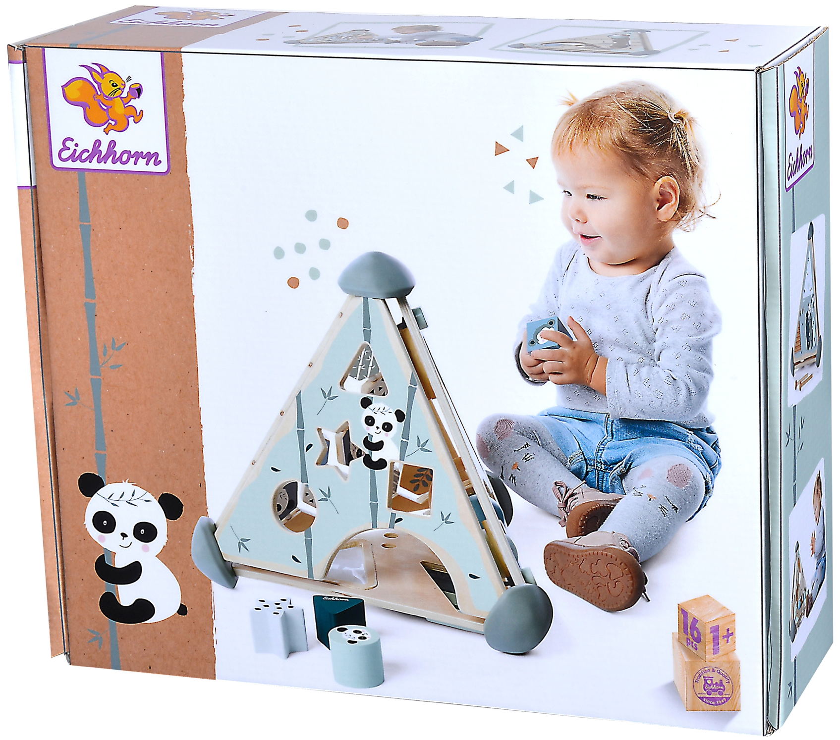 Eichhorn Kleinkindwelt Spielcenter Pyramide Steck- und Memospiel 16 Teile 100003812