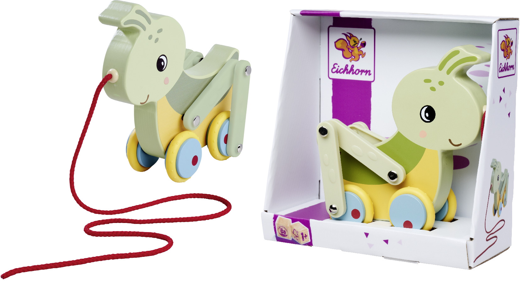 Eichhorn Baby Babywelt Rollspielzeug Holz Nachzieh-Grashüpfer 100006803