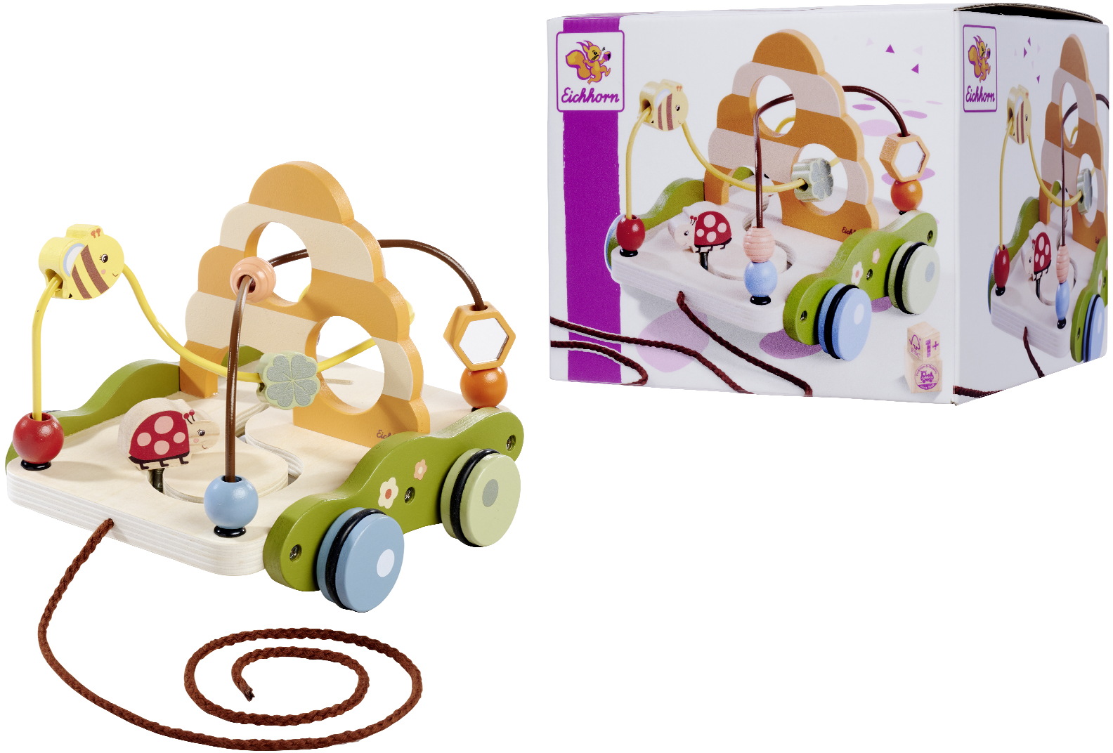 Eichhorn Baby Babywelt Rollspielzeug Holz Nachziehwagen 100006811