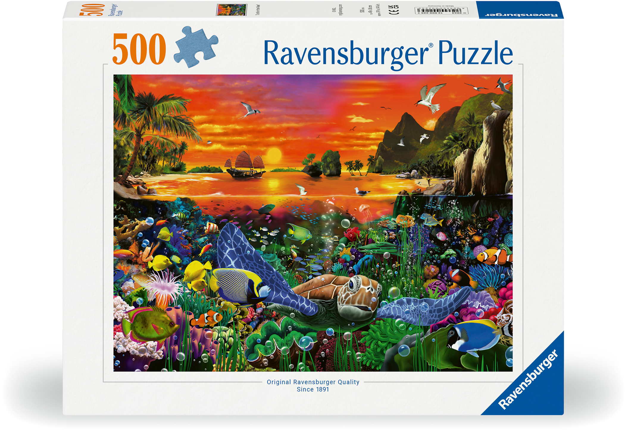 500 Teile Ravensburger Puzzle Schildkröte im Riff 12000225