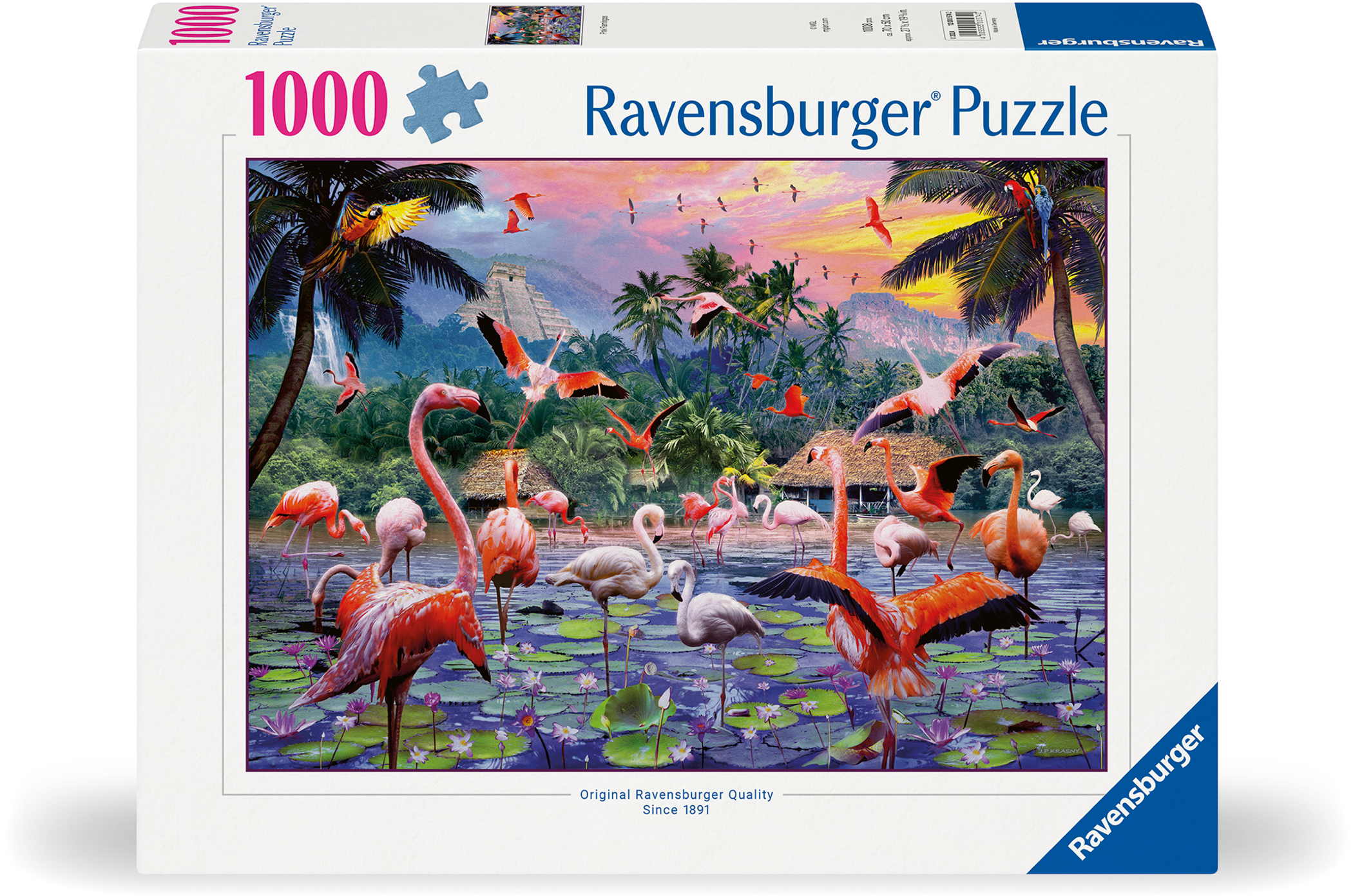 1000 Teile Ravensburger Puzzle Pinke Flamingos 12000574
