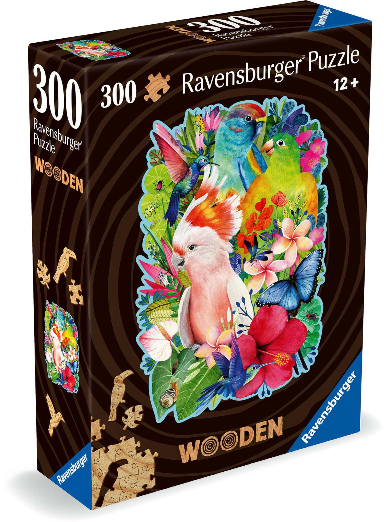 300 Teile Ravensburger Puzzle Wooden Holz Exotische V�gel 12000760